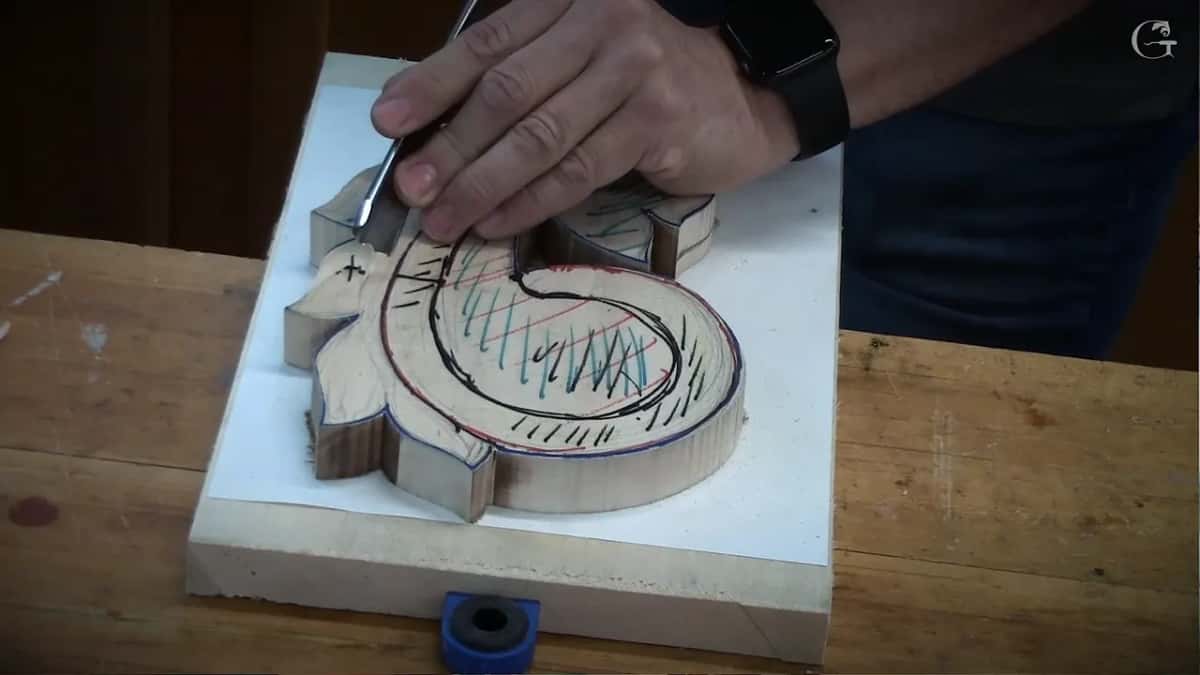 Fingers over the tool
