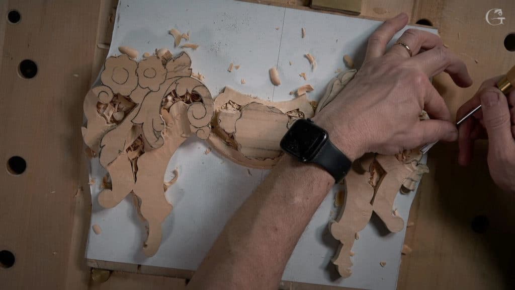 Carving Floral and Molding for the Panel 3