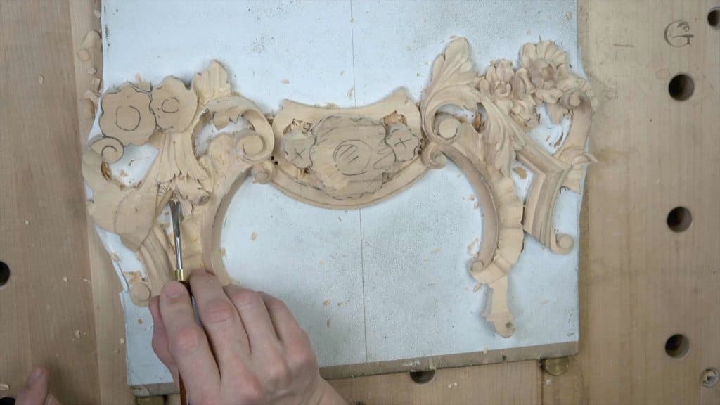 Carving Floral and Molding for the Panel 11