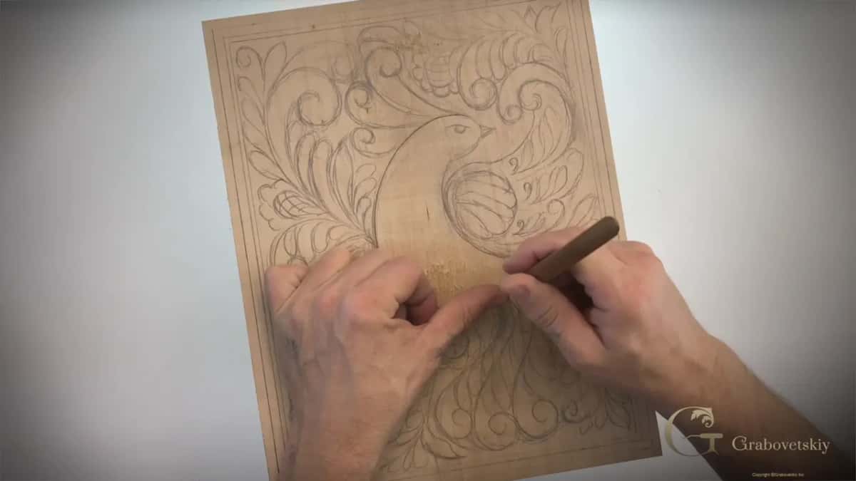Both hands at the bottom of the bird