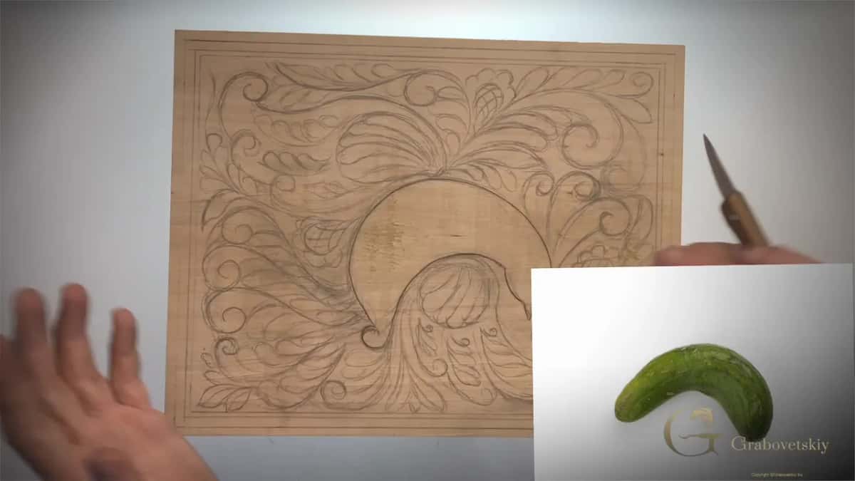 A cucumber inset beside its namesake curl