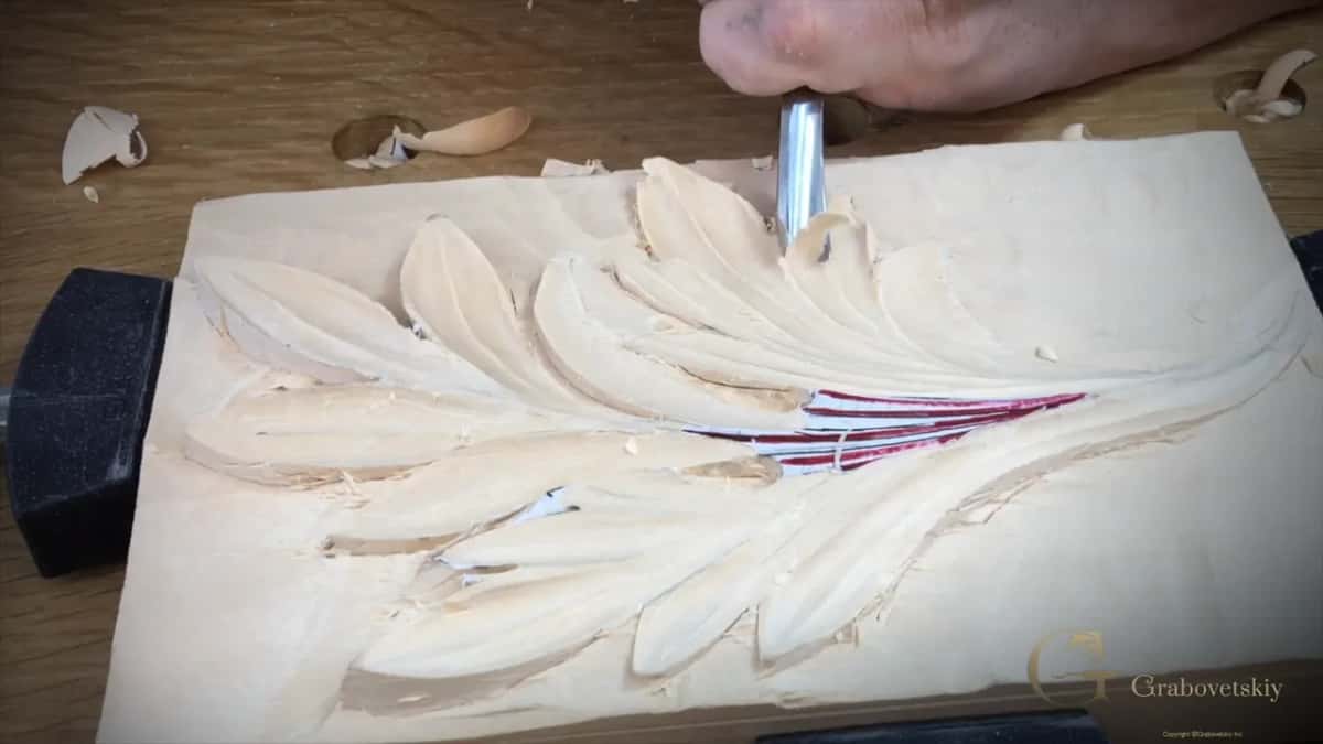 Gouge held upright