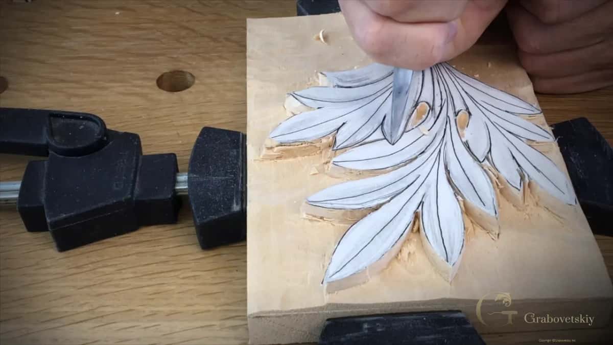 Knife blade in the drawn line beside two round eyes
