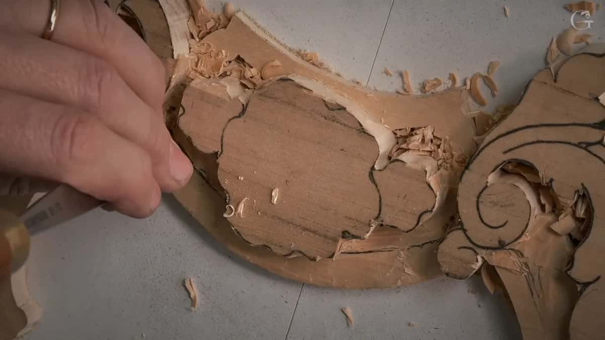 A gouge at the edge of flat ground