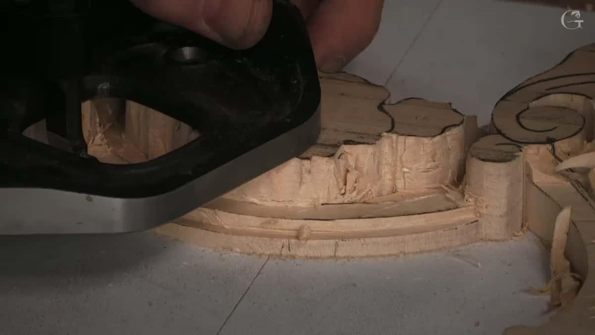 Black router plane over the molding