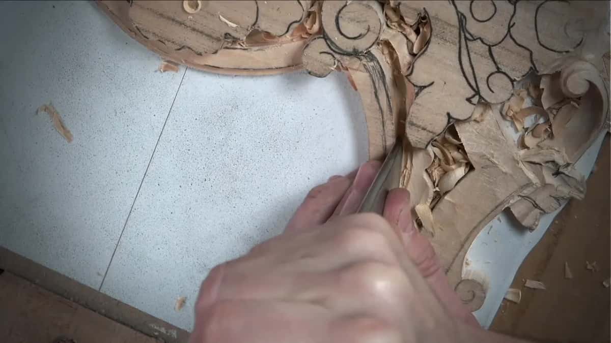 Blade against the channel's outer wall