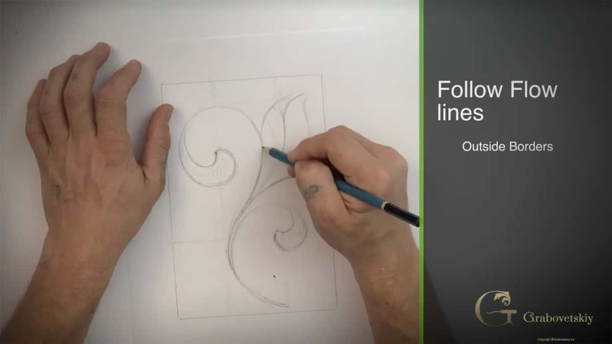 Caption on the right of the screen reads follow flow lines, outside borders