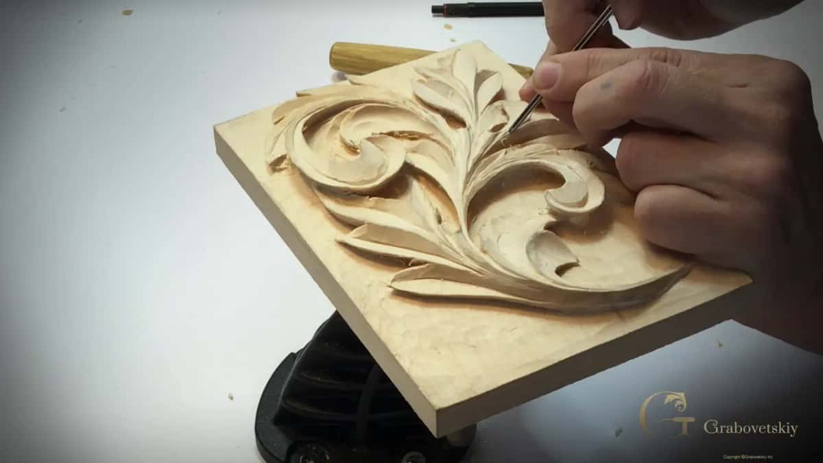 A very thin tool held like a pencil at the leaf's center line