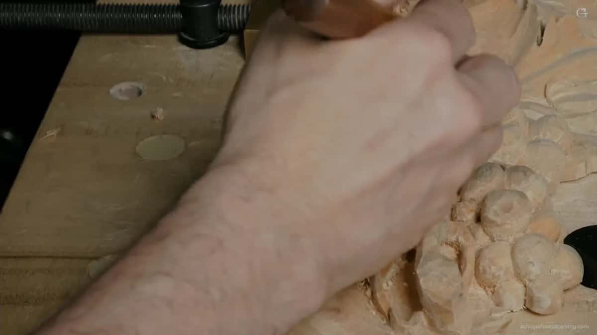 Fist round a handle, seen from above