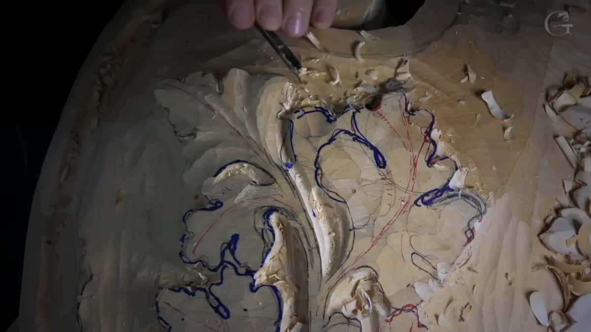 Thin red division lines inside each leaf