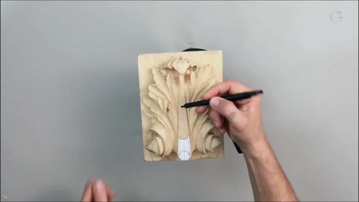 Upright panel with a black pencil held at the middle pipe