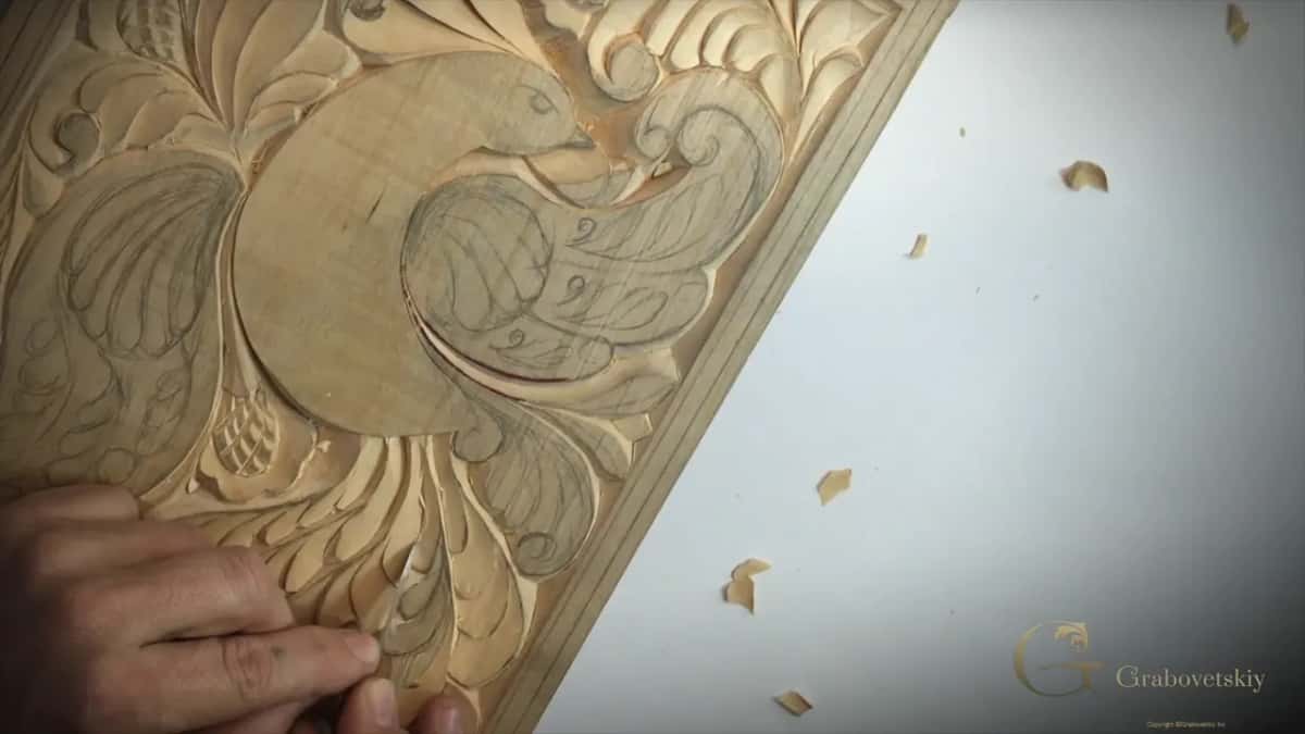 Bird panel at an angle, chips on the table
