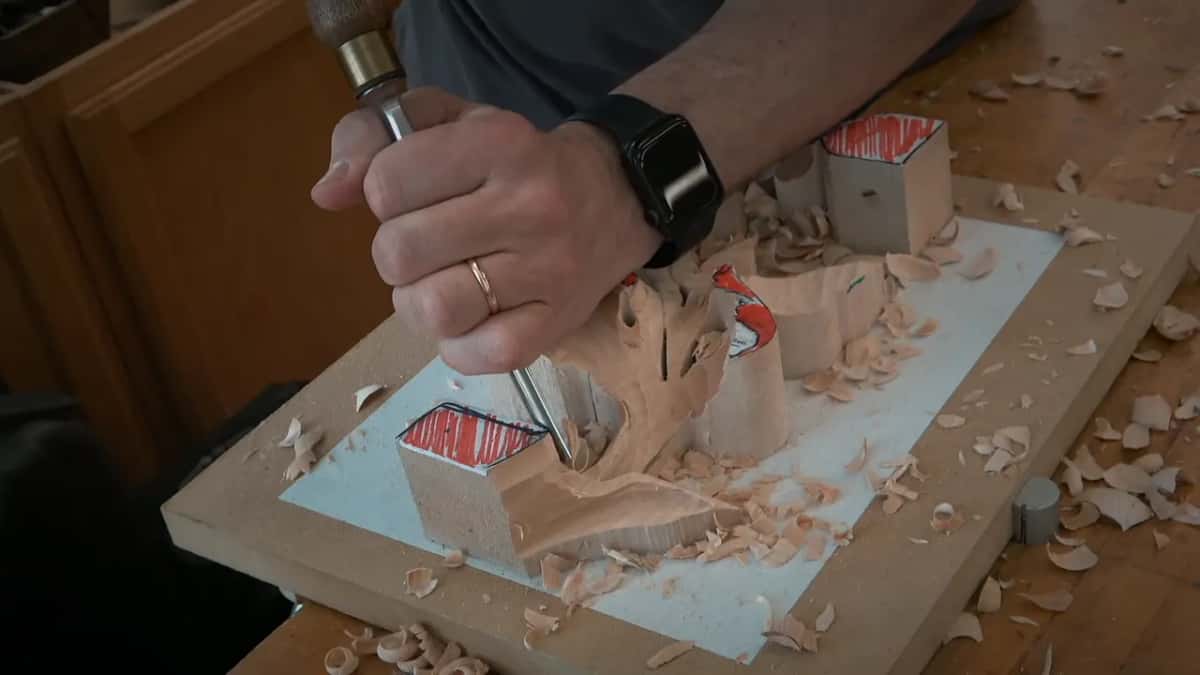 Ridge worked with a gouge