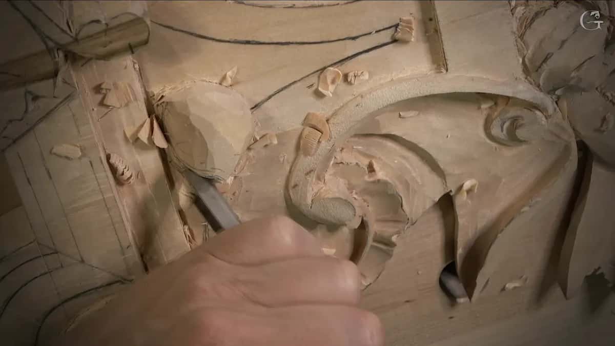 Hand and slim tool at the rounded form