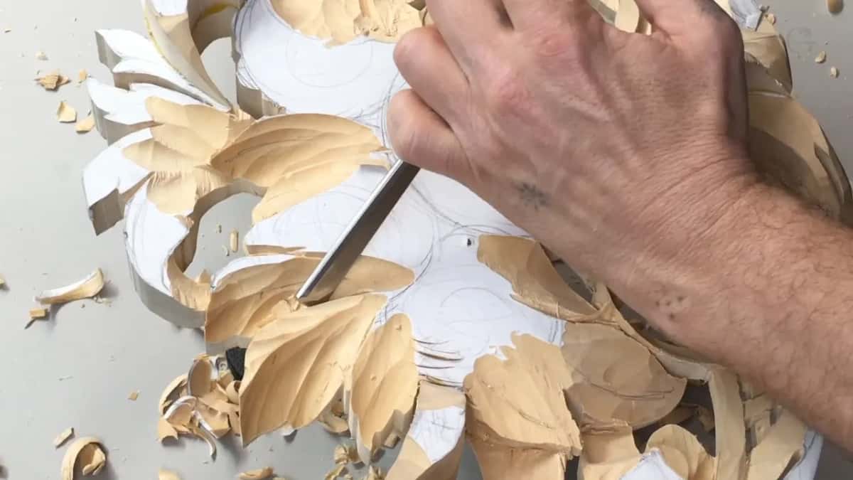 Slicing along one leaf.