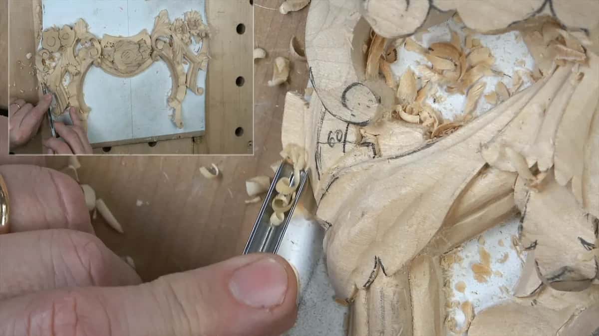 Shavings caught in the groove