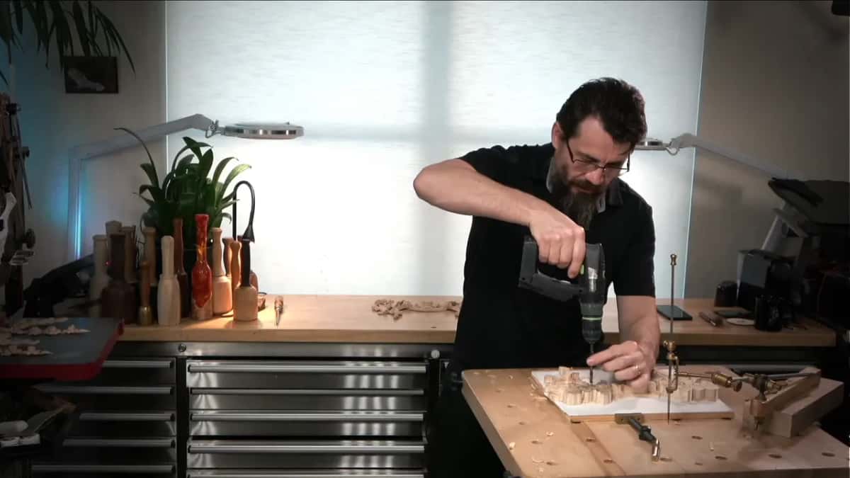 Drilling straight down at the bench